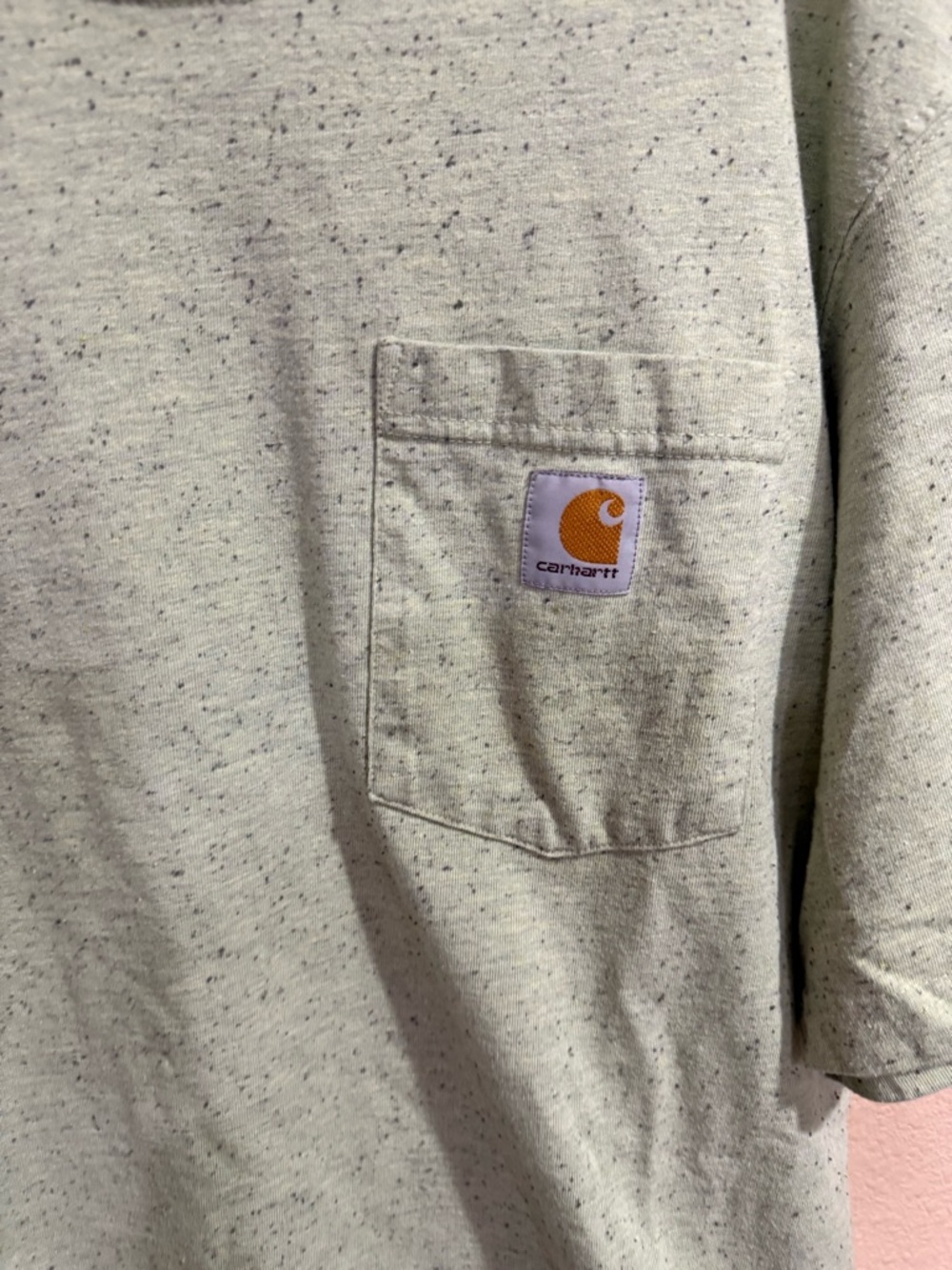 Carhartt Short-Sleeve Pocket Tee in Heather Pale Green-Med - Picture 2 of 3